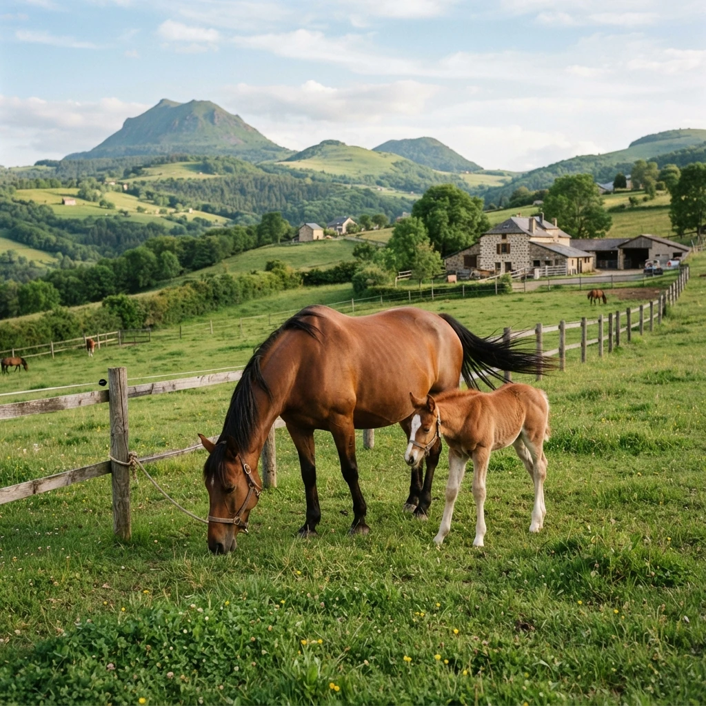 Élevage de chevaux au Élevage du Chesse, Veyre-Monton