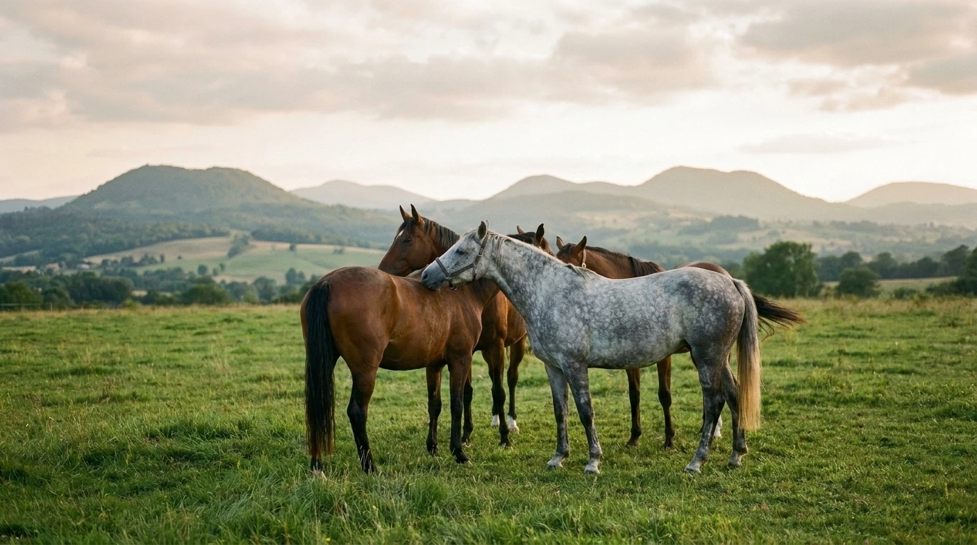 Les chevaux du Élevage du Chesse en liberté, Puy-de-Dôme